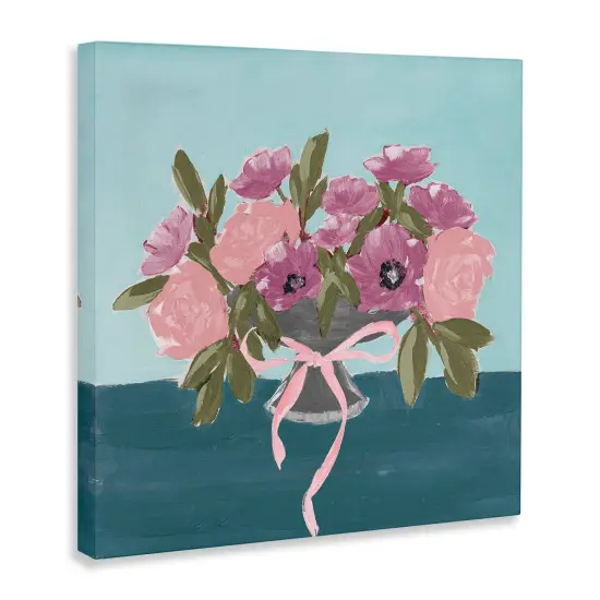 Stupell Industries Beautiful Flowers on Blue Canvas Wall Art Design by Lucille Price {3}