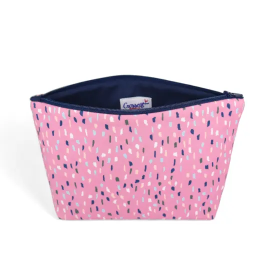 Crosscut Sewing Co.&reg; Zipper Pouch Sewing Project Kit for Beginners with Fabric, Instructions and Video Pink rain {5}