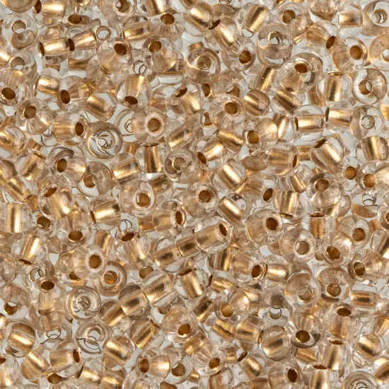 John Bead 6/0 Czech Glass Seed Beads, 100g Gold Lined Crystal {1}