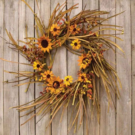 Grassy Sunflower Wreath {1}