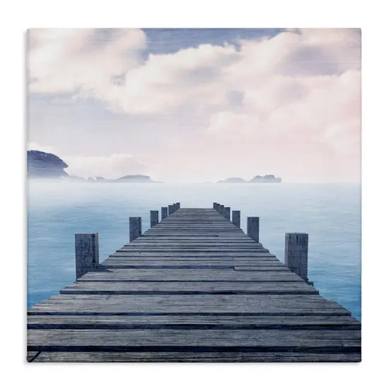 Stupell Industries Clouds over Sea Dock Canvas Wall Art Design by Kim Allen {1}
