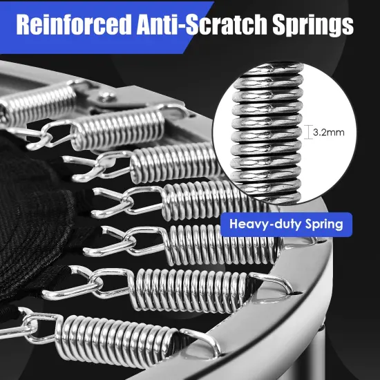 38 Inch Mini Folding Trampoline Portable Leisure Fitness Backboard Blue {2}