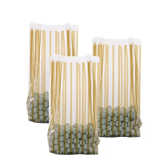 4''x2 1/2"x9 1/2" Striped Cello Gift Bags for Packaging {2}