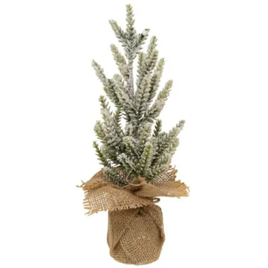 Snowy Pine Tree With Burlap Base {1}