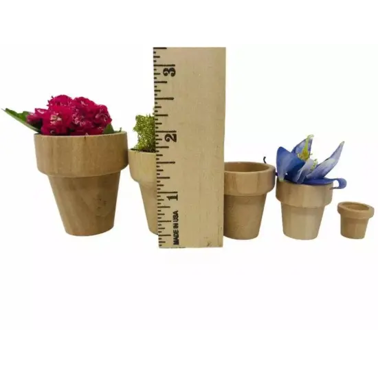 Kitcheniva 10 Pcs Miniature Birch Wood Flower Pots Small Flower Garden Pots {5}
