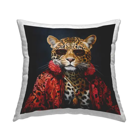Stylish Leopard Fashion Design by Lazar Studio Outdoor Printed Pillow  {1}
