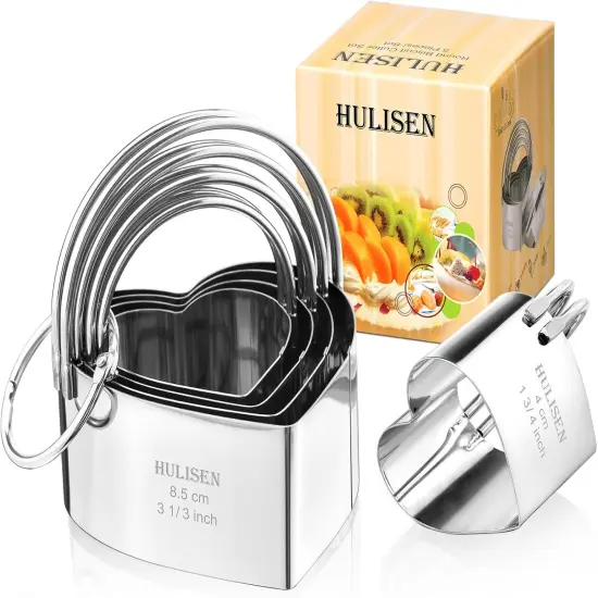 Square Biscuit Cutter Set &ndash; 4 Pcs Stainless Steel Cookies Cutter with Handle {6}