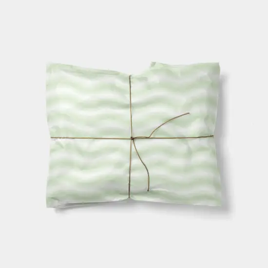 Green Gradient Waves Gift Wrap {1}