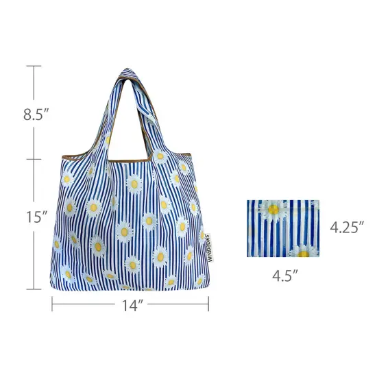 Wrapables Foldable Tote Nylon Reusable Grocery Bag (Set of 2), Sprig {2}