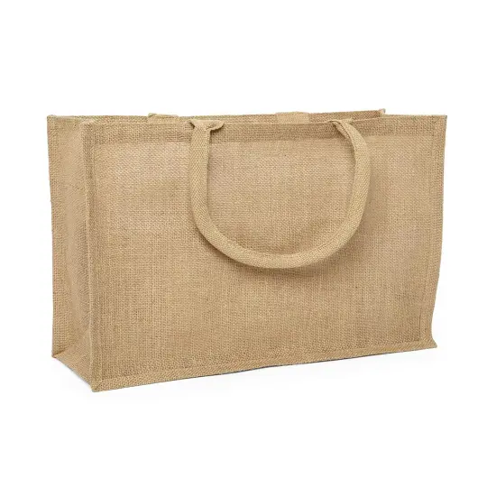 Jute Shopping Bag 15.5" x 6" x 13.75" Large and Durable {3}
