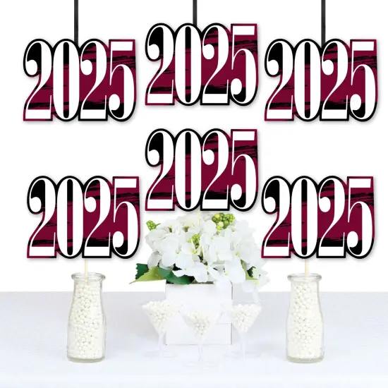 Big Dot of Happiness 2025 Maroon Graduation Decorations - DIY Party Essentials - Set of 20 {1}