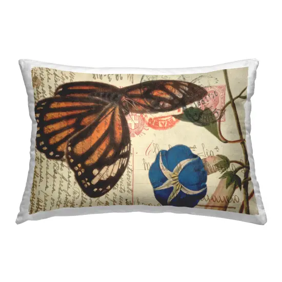 Vintage Postcard & Fauna Decorative Printed Throw Pillow Design by Deborah Revell, 14 x 7 x 20 {1}