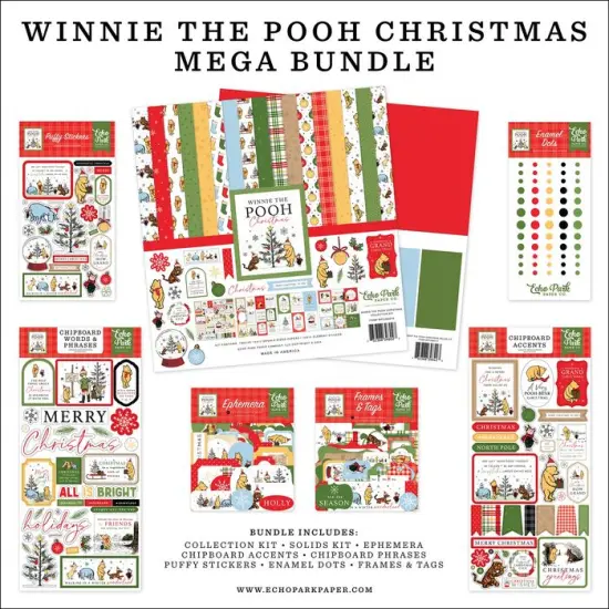 Echo Park Winnie The Pooh Christmas 12"x12" Collection Kit Mega Bundle {1}