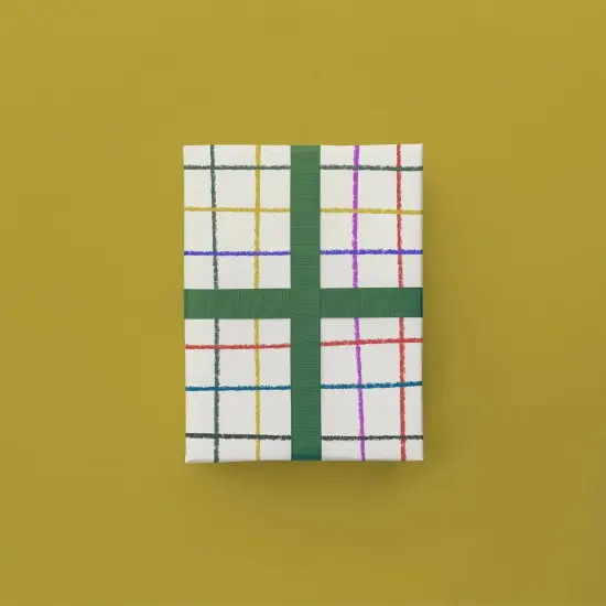 Colorful Crayon Grid Gift Wrap Paper {1}