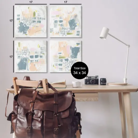 Stupell Industries Soft Chaotic Collage 4 pc Canvas Wall Art Set Design by June Erica Vess {3}