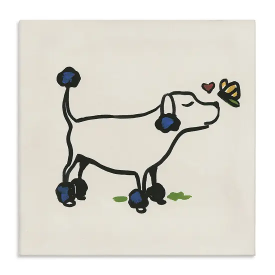 Stupell Industries Dog & Butterfly Canvas Wall Art Design by June Erica Vess {1}