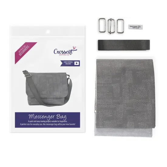 Crosscut Sewing Co.&reg; Messenger Bag Sewing Project Kit for Beginners Kantha cloth {1}