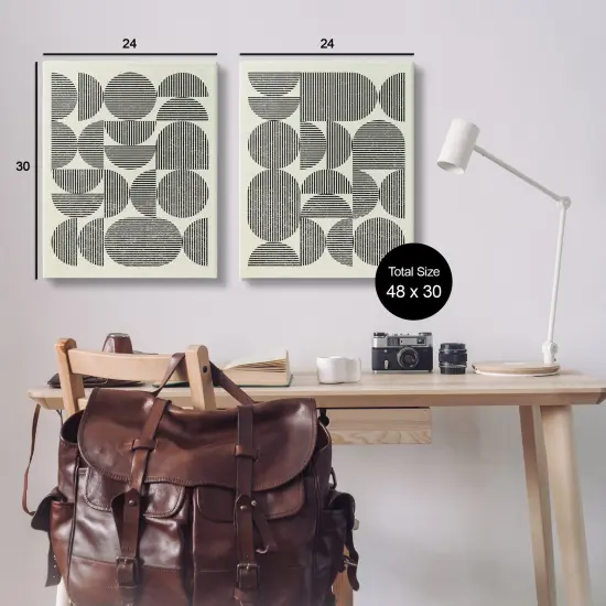 Stupell Industries Minimalist Modern Geometric 2 pc Canvas Wall Art Set Design by Victoria Barnes {3}