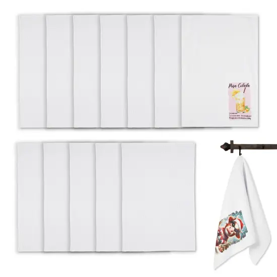 Makerflo Kitchen Towel for Drying High-Quality Polyester with Luxurious Waffle Weave Design Towels, Craft-Ready for DIY Gifts & Personalization - Sublimation {1}