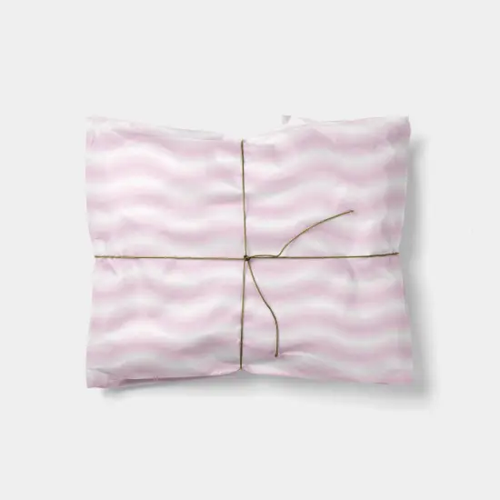 Pink Gradient Waves Gift Wrap {1}