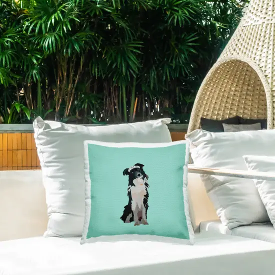 Collie with Tiara Design by Amelia Noyes Outdoor Printed Pillow {2}