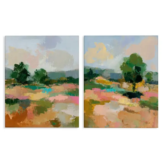 Stupell Industries Spring Field Abstract Landscape2 pc Canvas Wall Art Set Design by Silvia Vassileva {1}