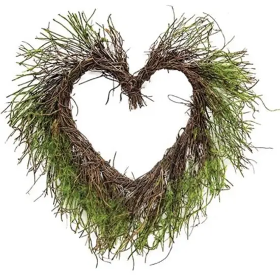 Mossy Twig Heart 12" {1}