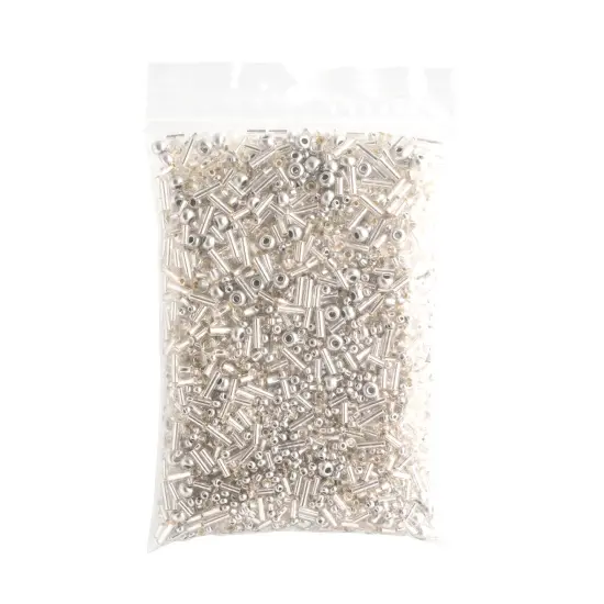 John Bead 6/0 Mixed Czech Glass Seed Beads, 100g Silver Mine {4}