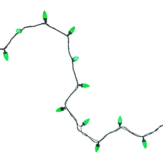 Northlight LED C7 Faceted Christmas Lights - Green - 20.25' Green Wire - 50ct {6}