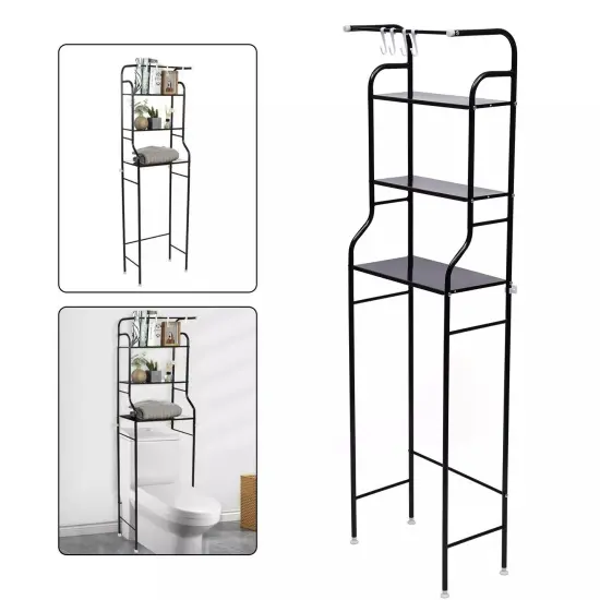 Over The Toilet Storage Rack 4-Tier Metal Bathroom Shelf Space Saver Organizer {2}