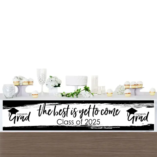 Big Dot of Happiness Black and White 2025 Graduation Party Decorations Party Banner {4}
