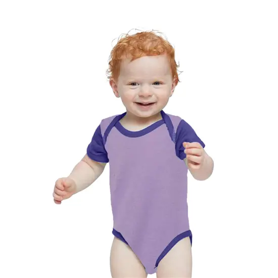 Rabbit Skins&reg; Infant Baby Rib Bodysuit Short Sleeve Purple {1}