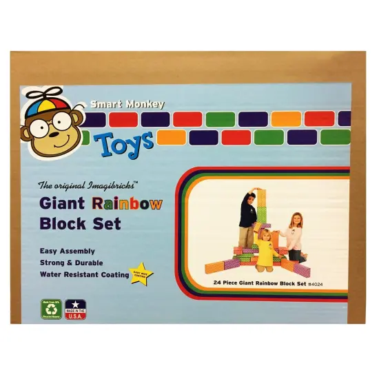 ImagiBRICKS&trade; Giant Rainbow Building Block Set, 24 Pieces {1}