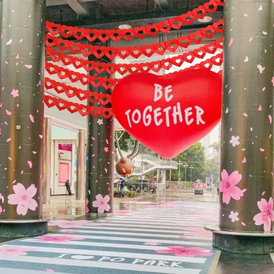 Tlswshsy 10Pcs Valentines Day Heart Garland Banner, 100Ft Pre-Strung Red Heart Paper Garland, Heart Shape Hanging Paper Decoration for Valentines Engagement Wedding Party Anniversary Birthday Supply {3}