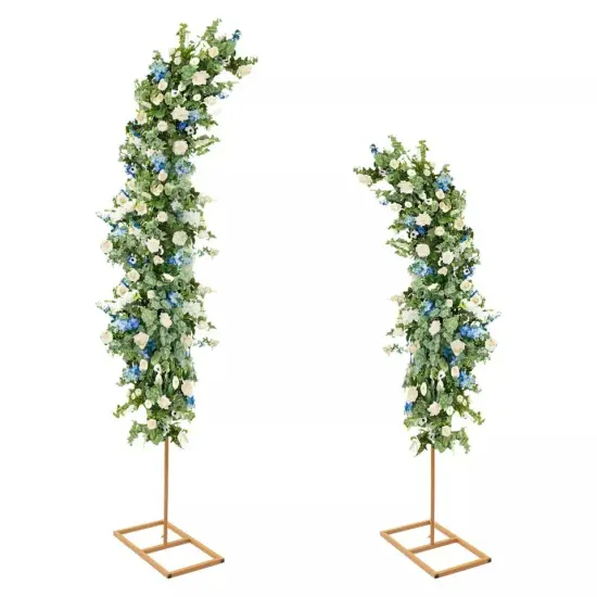 Gold Metal Floral Display Frame Curved Top Backdrop Stand Wedding Arch Events {2}