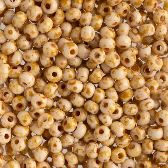 John Bead 6/0 Opaque Czech Glass Seed Beads, 100g Travertine Chalk WT {1}