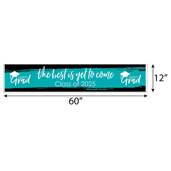 Big Dot of Happiness Teal 2025 Graduation Party Decorations Party Banner {3}