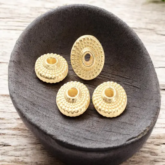 *50* 8x3mm 18k Gold Plated Saucer Rondelle Spacer Beads {3}