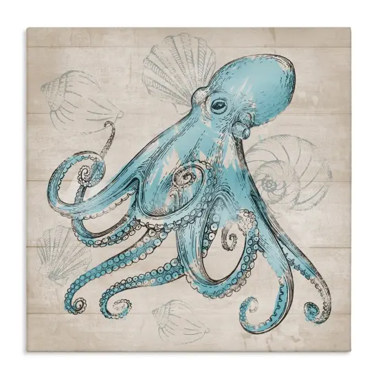 Stupell Industries Vintage Drawn Octopus Canvas Wall Art Design by Conrad Knutsen {1}