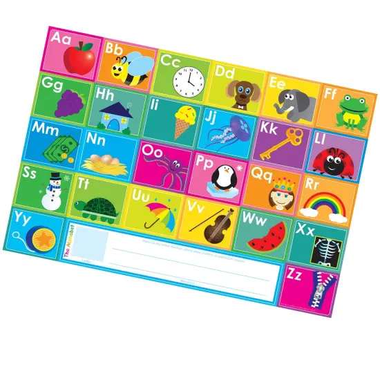 Placemat Studio&trade; Smart Poly&reg; ABC's Learning Placemat, 13" x 19", Single Sided, Pack of 10 {2}