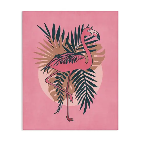 Stupell Industries Pink Retro Flamingo Canvas Wall Art Design by Nataly White {1}