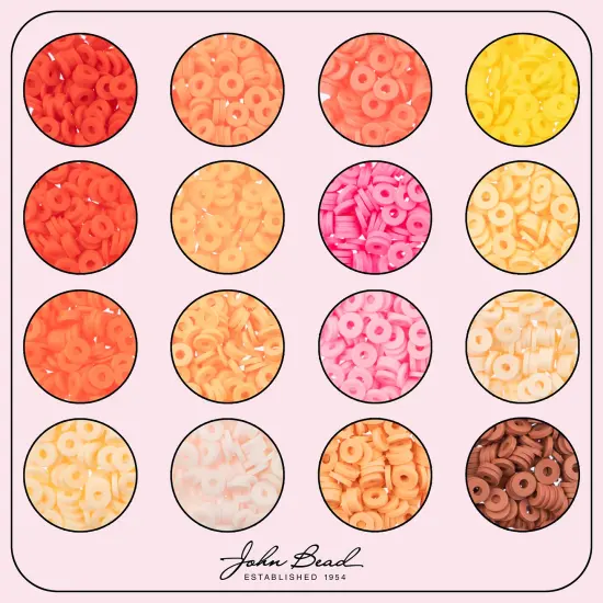 John Bead 6mm Assorted Clay Heisei Bead Jewelry Making Beads Box, 148g Assorted Colors {2}