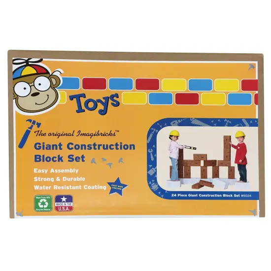 ImagiBRICKS&trade; Giant Construction Building Block Set, 24 Pieces {1}