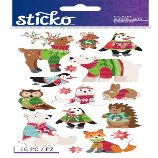 Sticko Holiday Sweater Animals Stickers {1}