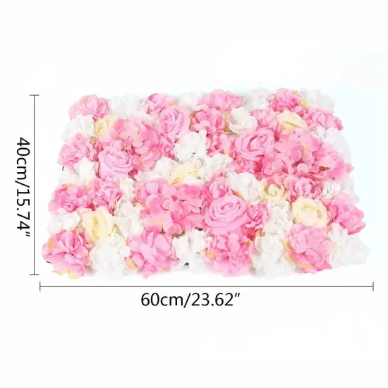 12X Artificial Flower Wall Panel Bouquet Wedding Party Background DIY Decoration {3}