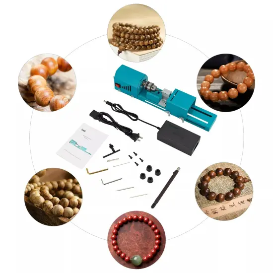 Mini Wood Lathe Machine Speed Adjustable Rotary Tool Buddha Pearl Lathe Milling {4}