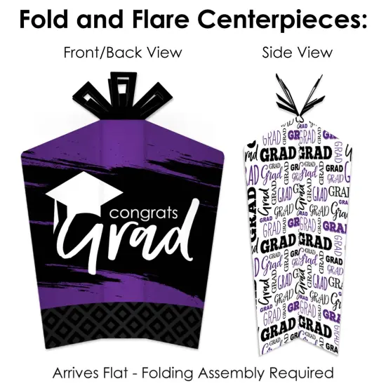 Big Dot of Happiness Purple Grad - Best is Yet to Come - 2025 Purple Graduation Party Decor and Confetti - Terrific Table Centerpiece Kit - Set of 30 {6}