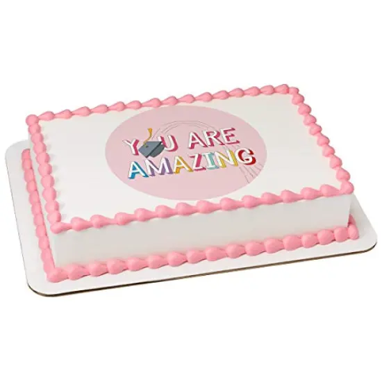 Graduation You Are Amazing Edible Cake or Cupcake Topper fits 1/4 sheet cake or larger {1}