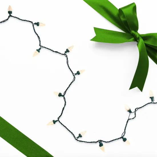 Northlight LED C7 Faceted Christmas Lights - Warm White - 20.25' Green Wire - 50ct Clear {3}