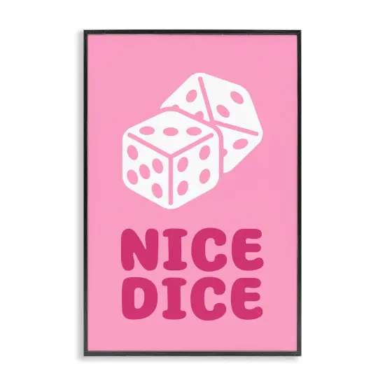 Stupell Industries Nice Dice Phrase Framed Giclee Wall Art Design by Martina Pavlova {1}